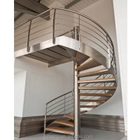 Steel Spiral Staircase Design Indoor Decorative Stainless Steel Spiral Stairs With Glass Or Wood Treads