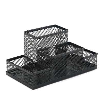 Office supplies multi-functional metal pen holder wire mesh storage box creative combination Data frame