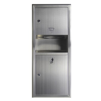 Custom Commercial hotel embedded tissue box with trash can stainless steel toilet paper cabinet