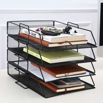 Desktop office metal creative document magazine shelf and multi-layer storage shelf filing cabinets holder