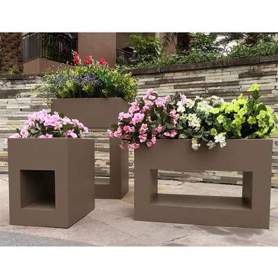 Outdoor Decorative Metal Large Flower Pot Customized  Stainless Steel Garden Flower Planter